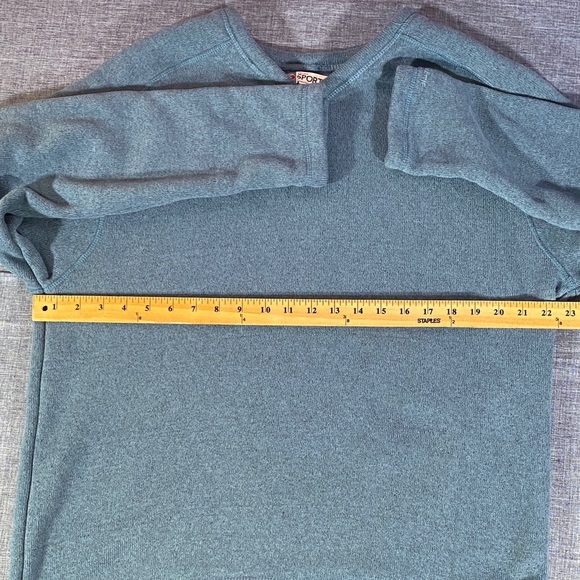Sportif USA Large Blue V-Neck Pullover Sweater Fleece Lined Warm Winter Casual - Picture 5 of 8